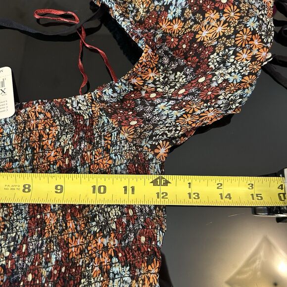 Free People Back‎ On Puff Sleeve Smocked Crop Top Womens XS Ditsy Floral NEW - Picture 5 of 5